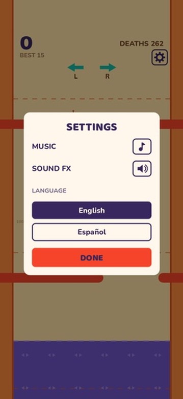 Settings screen